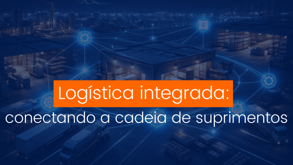 Operação logística integrada conectando armazéns, transporte e fornecedores em uma rede digital.